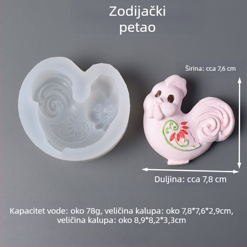 Silikonska kalupa za torte sa zodijakom — nepravilan oblik, za pečenje, novi kineski stil