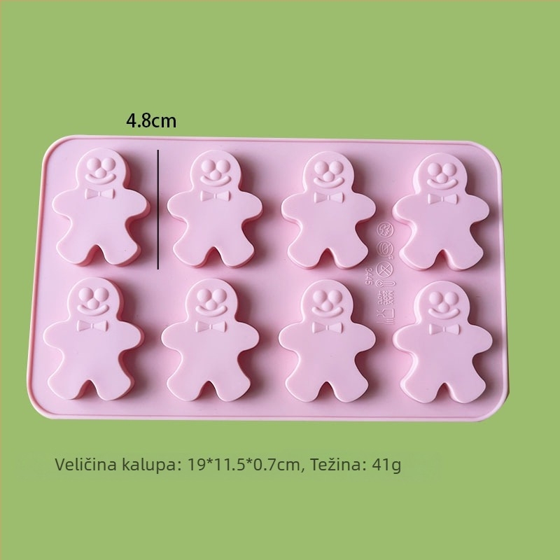 Silikonska kalupa za Djeda Božićnjaka i božićno drvce – Višenamjenska za pečenje, čokoladni mousse, svijeću, gips i sapun