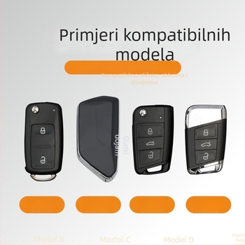 Kućište ključa Volkswagen: aluminij+PU, moderan stil, kompatibilan sa Sharan 2007-2018, Polo 2010-2017, Tiguan 2007-2018, Touran 2007-2018.