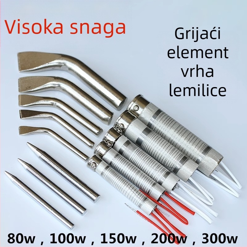 Bezolovni vrh za lemljenje – laktasti i oštar vrh, bakrena elektroplatinirana površina, maksimalna snaga 300W, raspon temperature 480°C