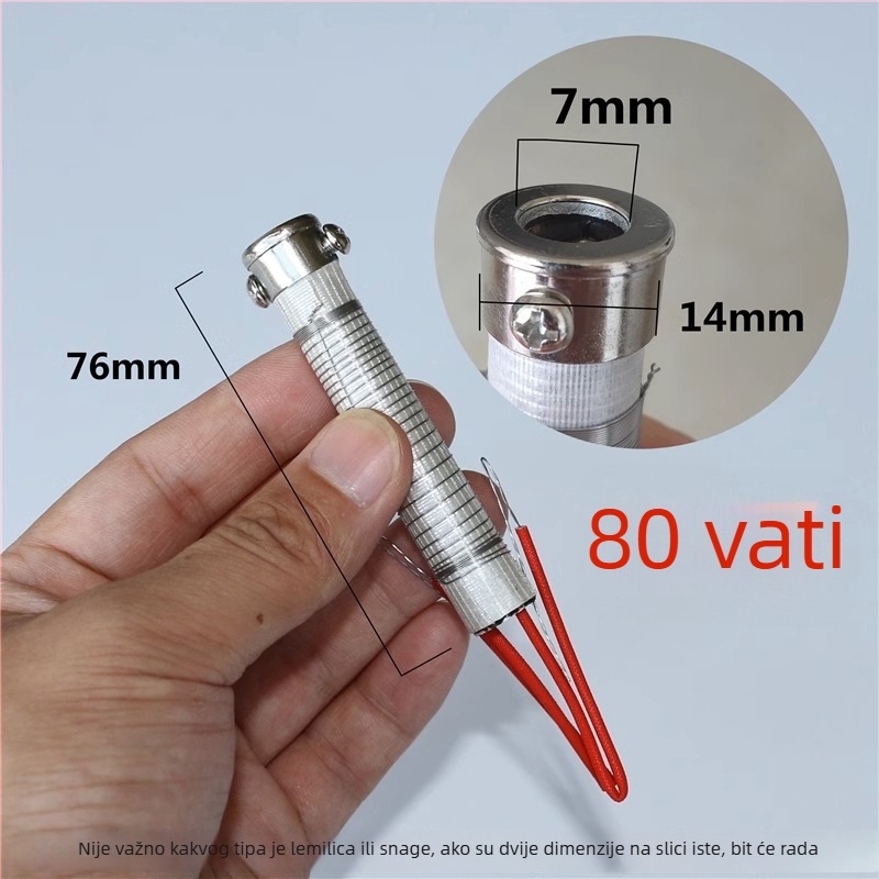 Bezolovni vrh za lemljenje – laktasti i oštar vrh, bakrena elektroplatinirana površina, maksimalna snaga 300W, raspon temperature 480°C