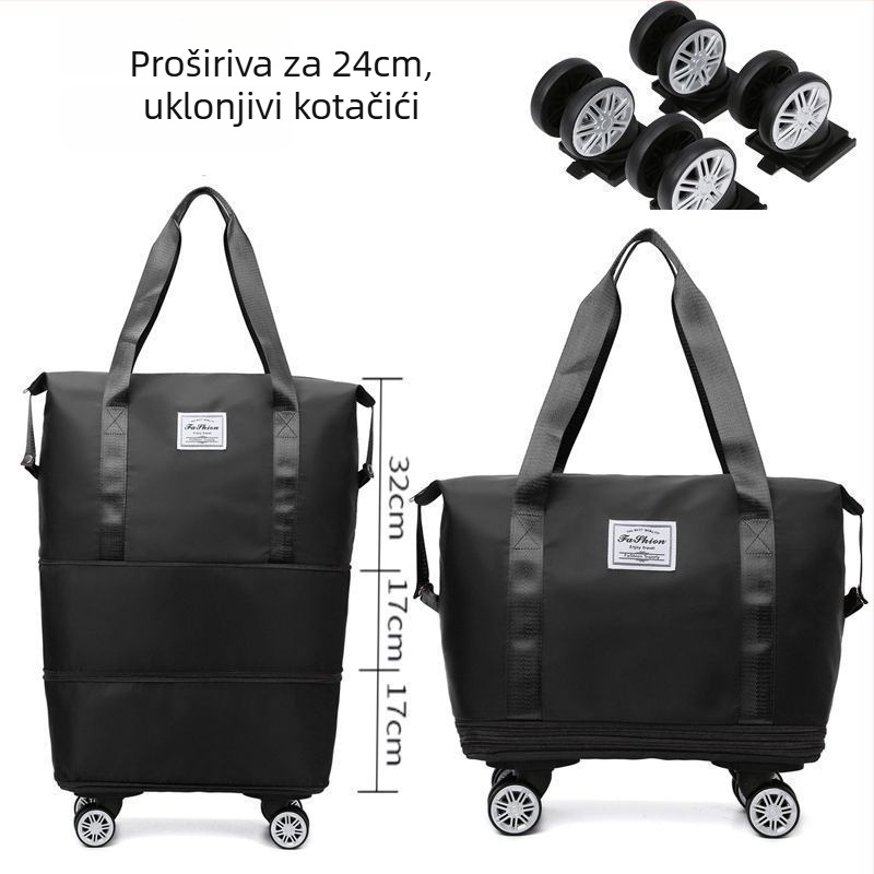 Putna torba s trodijelnim dizajnom, proširivi kapacitet, PU materijal, podstava platna, kapacitet ispod 20 L