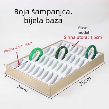 Visokokvalitetni stalak za jade nakit s crno-bijelom kožnom trakom za narukvice, izložbena pločica s kapacitetom 10/20/40 mjesta
