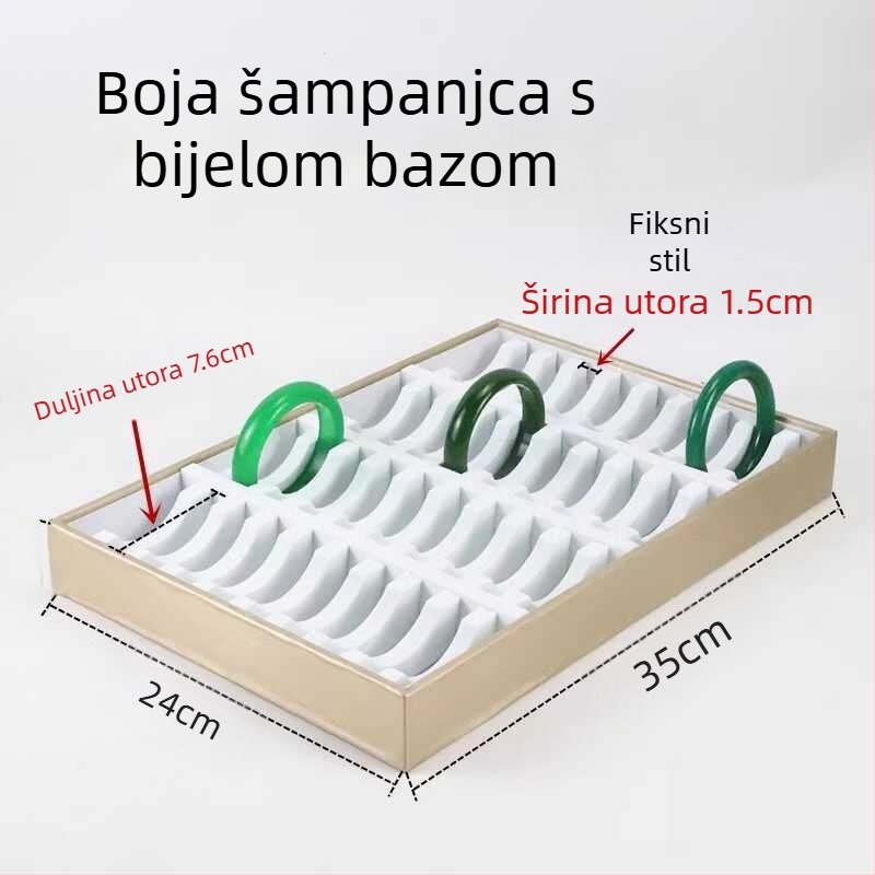 Visokokvalitetni stalak za jade nakit s crno-bijelom kožnom trakom za narukvice, izložbena pločica s kapacitetom 10/20/40 mjesta