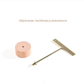 Držač za naušnice, drvo + metal, T-oblik, željezni umjetnički dizajn, jednodijelni sloj, ženski stil
