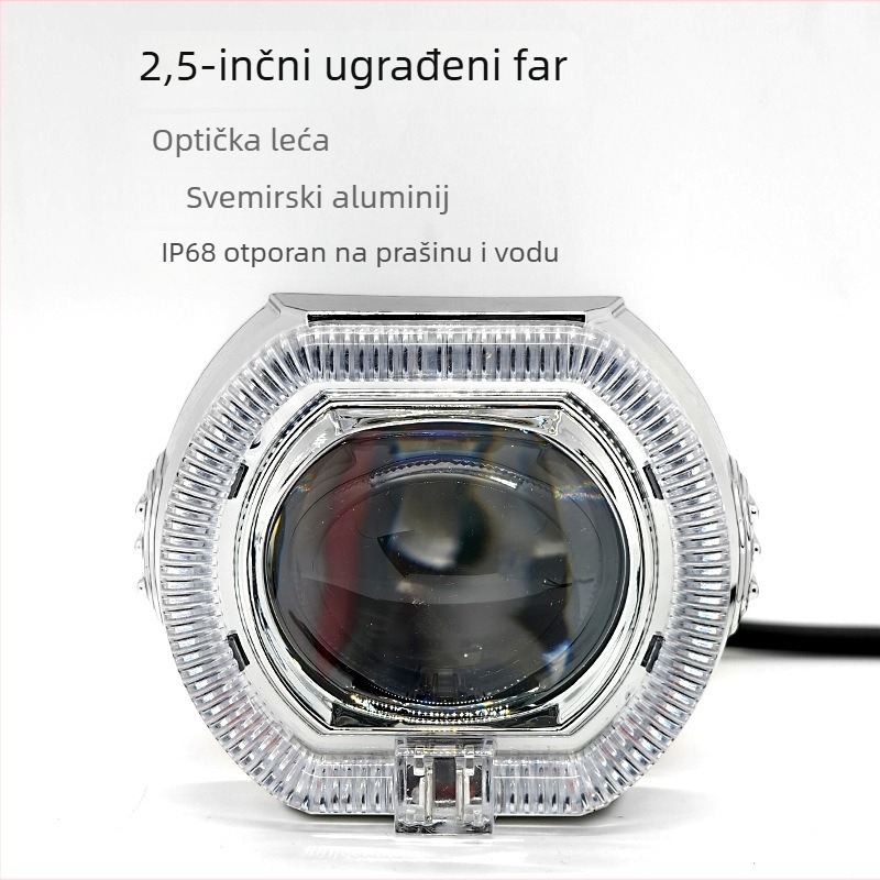 2,5-inčni LED far s anđeoskim i demonskim okom, leća, za motocikle i električna vozila