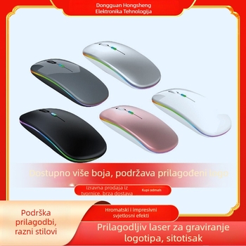 Bežični miš s dvostrukim načinom povezivanja 2.4G i Bluetooth, 1600 DPI, domet 10 m, punjiv, ergonomski