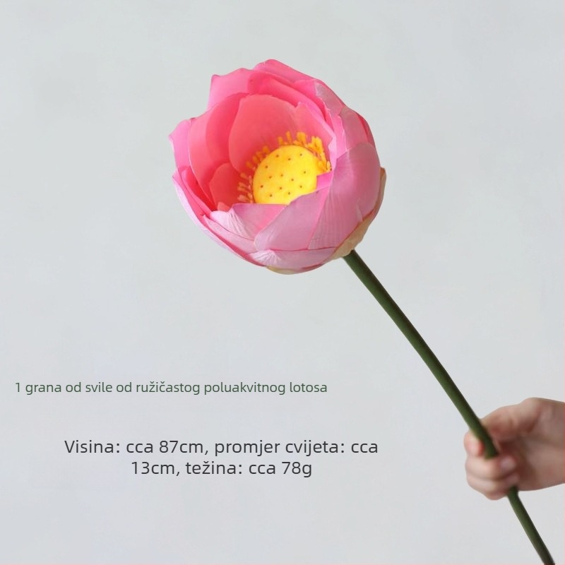 Umjetni lotosov cvijet od svilenih cvjetova – ručno oblikovan, model 980826380, namijenjen za vjenčanja, vanjske prostore, rekvizite za fotografije, kućna dekoracija