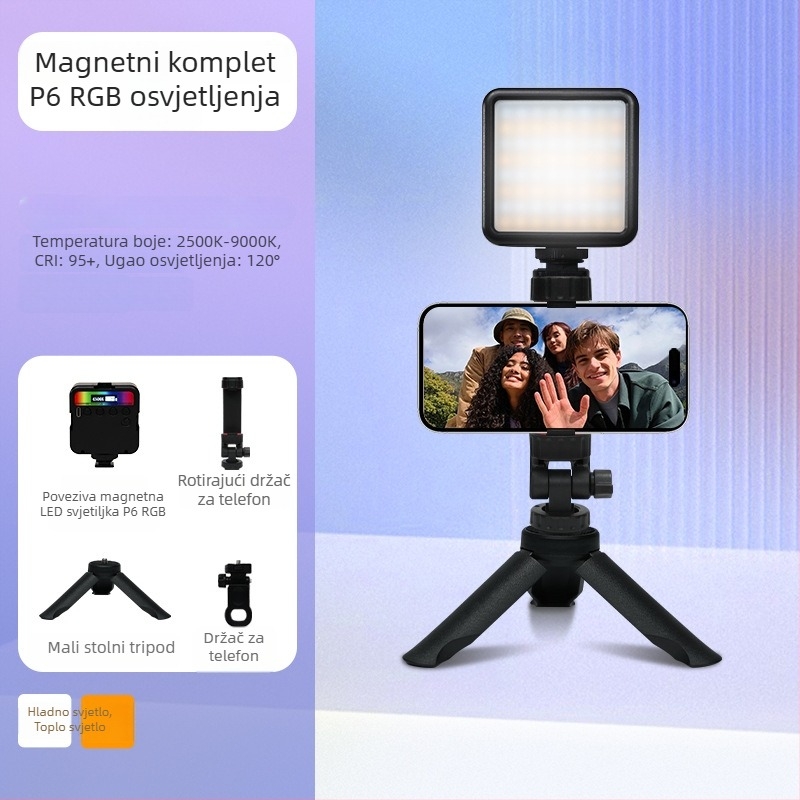 Inkex WL Mini LED svjetlo za nadopunjavanje – Prijenosno džepno LED svjetlo, 7W, 3.7V, tri boje topline, ručna upotreba za live selfie video