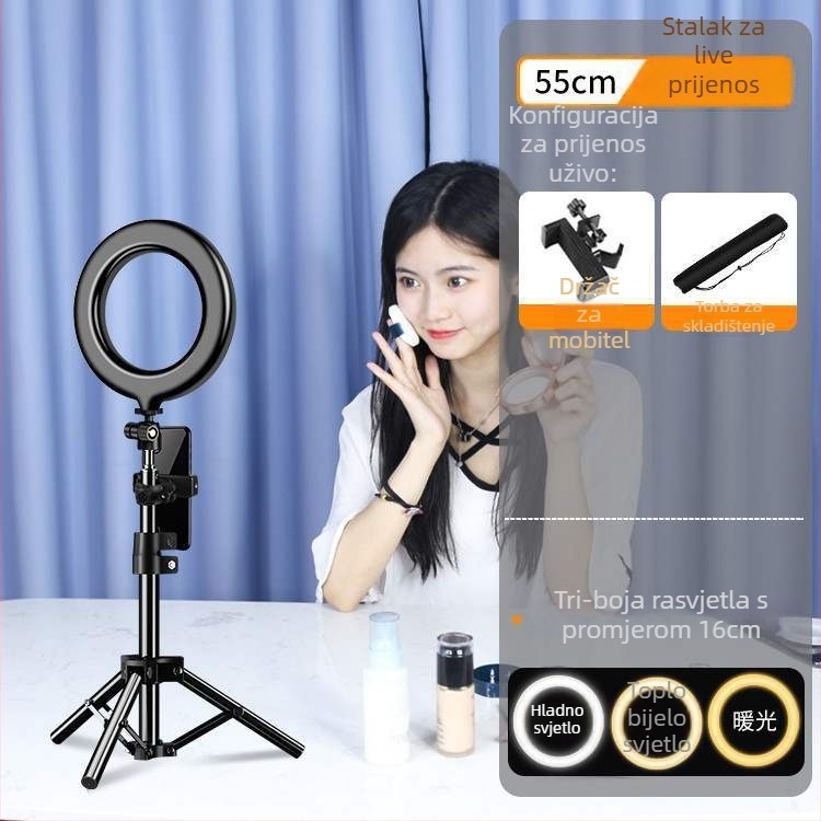 Waite svjetlo za dopunu za live streaming s trobojnom temperaturom, ≤10W, 110V