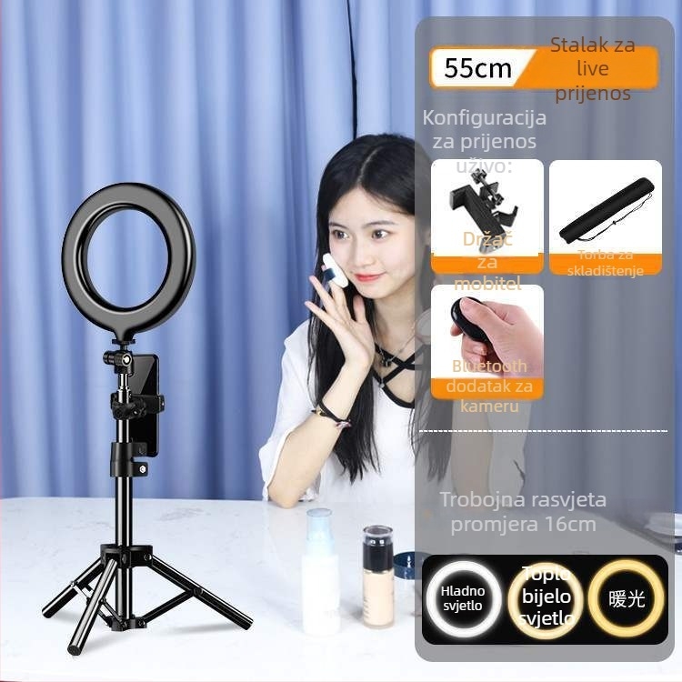 Waite svjetlo za dopunu za live streaming s trobojnom temperaturom, ≤10W, 110V