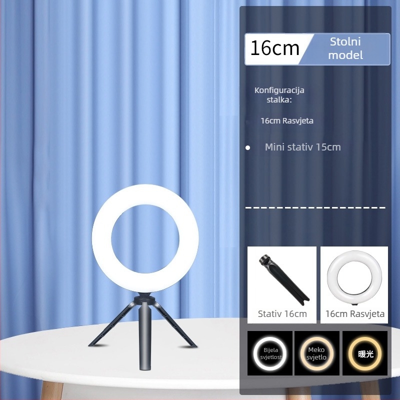 Waite svjetlo za dopunu za live streaming s trobojnom temperaturom, ≤10W, 110V