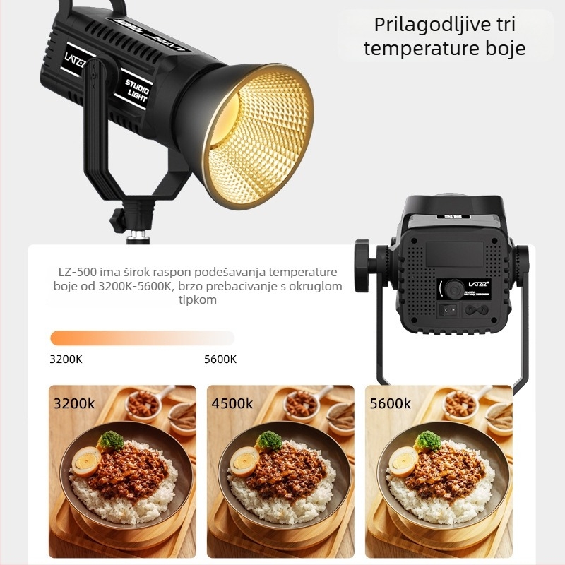LATZZ Rasvjeta za dopunjavanje za livestream, fotografiju i kratke videozapise — 101–150W, 220V, Tri temperaturne postavke boje