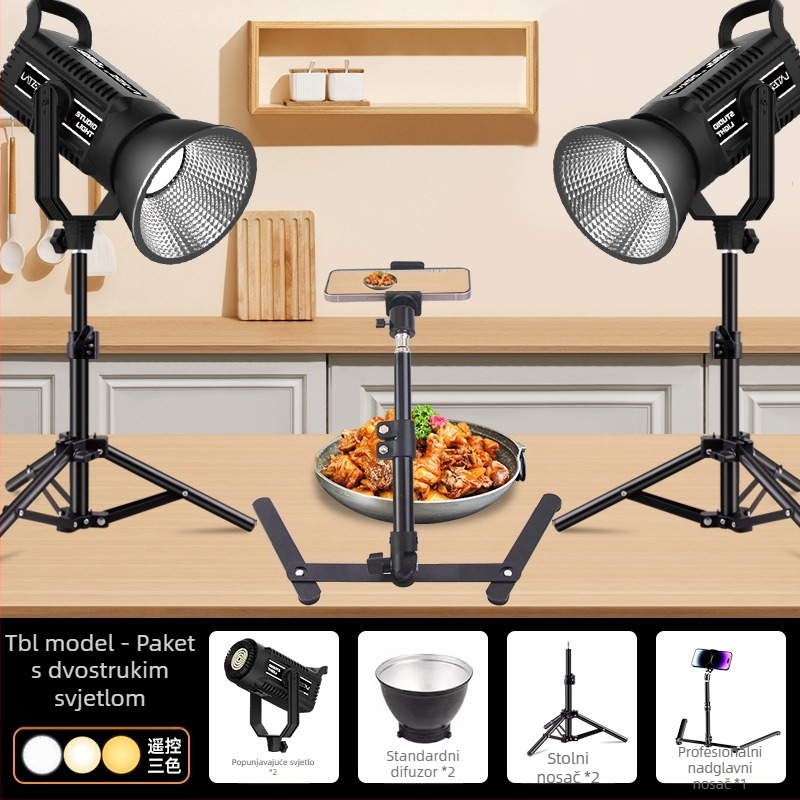 LATZZ Rasvjeta za dopunjavanje za livestream, fotografiju i kratke videozapise — 101–150W, 220V, Tri temperaturne postavke boje