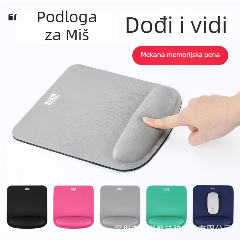 Mišja podloga s jastučićem od memorijske pjene za zglob, dvostruka gumena podloga, podrška zgloba za tipkovnicu i stol