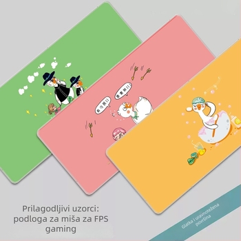 Velika podloga za miš za ured i gaming, jednostrana, protuklizna, glatka površina, šivi rubovi, prirodni kaučuk, prilagodljive veličine i tisk logotipa