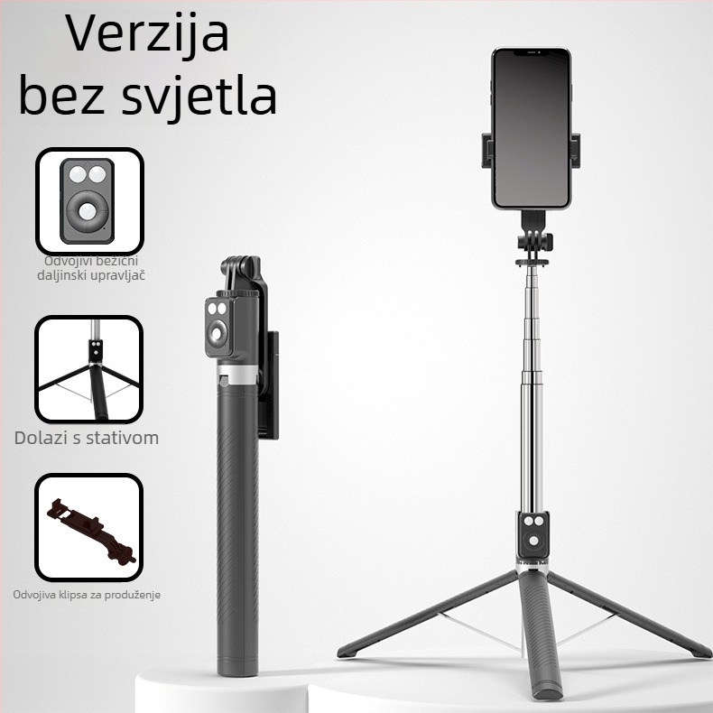 BT12 Bluetooth selfie štapić sa stativom i LED osvjetljenjem, daljinsko upravljanje