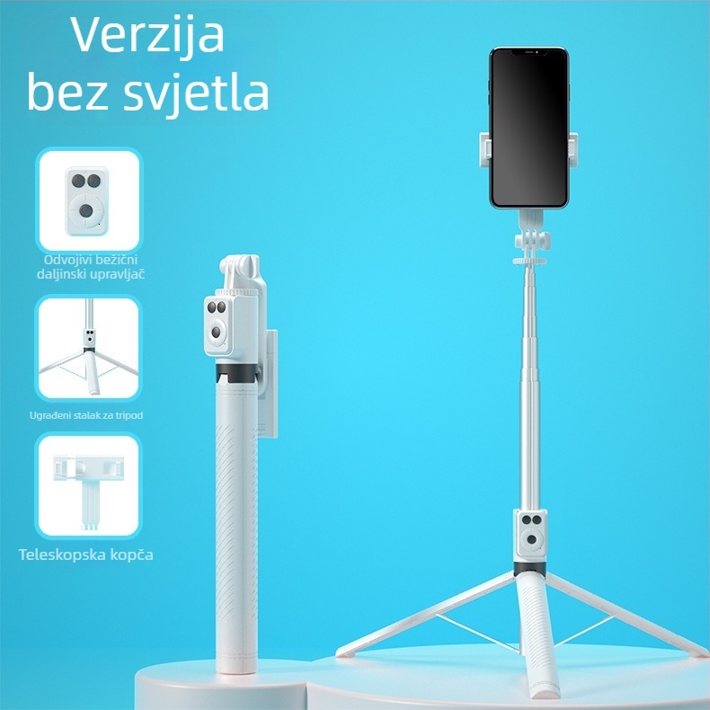 BT12 Bluetooth selfie štapić sa stativom i LED osvjetljenjem, daljinsko upravljanje