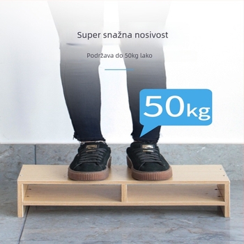 Tro-slojni stalak za monitor s desktop policom za pohranu, materijal ploča, montaža potrebna, za ured i dom