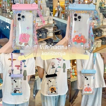 Vodootporna futrola za telefon s dvostrukim kopčama i platnenim užetom – PVC zatvorena futrola s dodirnim zaslonom (Kod Lh003)