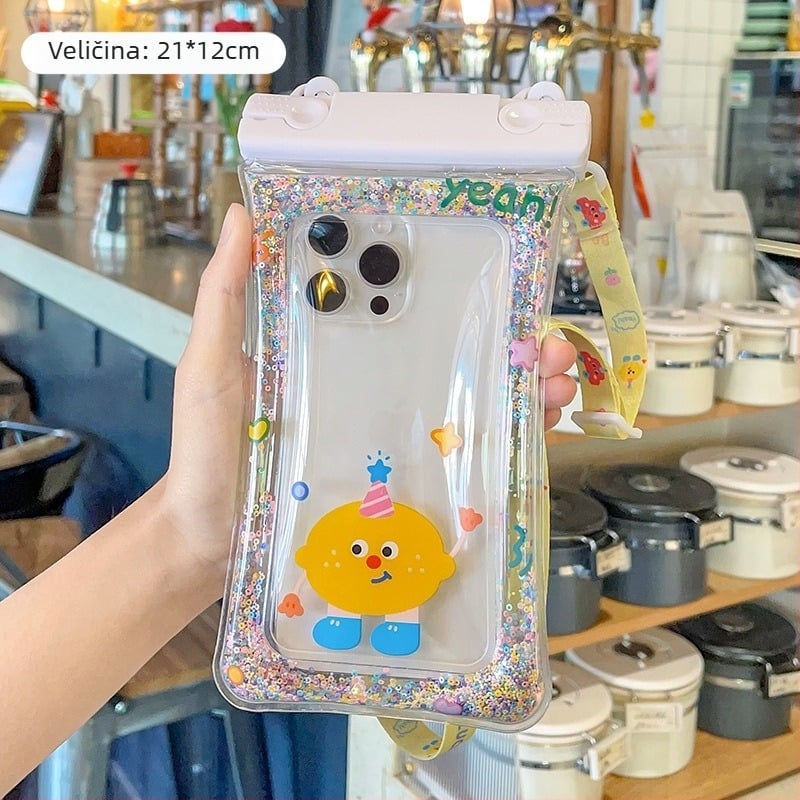 Vodootporna futrola za telefon s dvostrukim kopčama i platnenim užetom – PVC zatvorena futrola s dodirnim zaslonom (Kod Lh003)