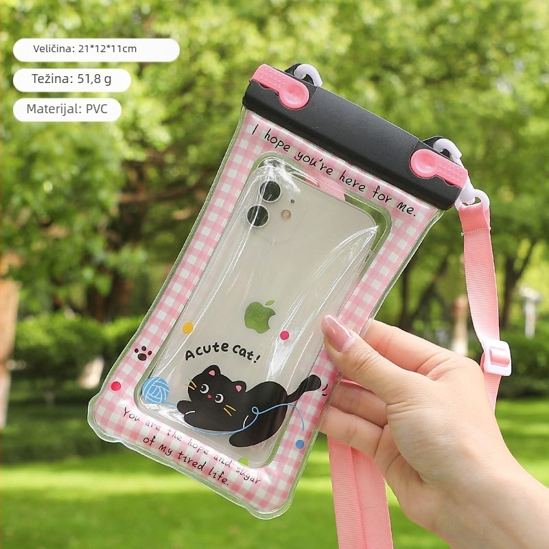 Vodootporna futrola za telefon s dvostrukim kopčama i platnenim užetom – PVC zatvorena futrola s dodirnim zaslonom (Kod Lh003)