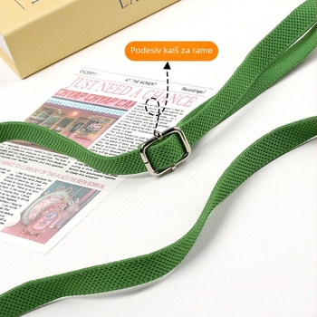 Crossbody torba za mobitel s jednim ramenim remenom, pleteni uzorak, podesive dvostruke naramenice, magnetska kopča, poliester