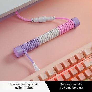Kabel USB Type-C za tipkovnicu s avionskim konektorom, dvostruko pleteni omotač, model TPC011, prilagođeno uzorku