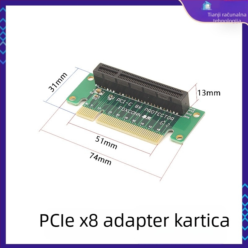 PCIe upravljačka karta za PCIe utore x1/x4/x8/x16 – lijevi adapter za matičnu ploču, bakreno jezgro, model 01