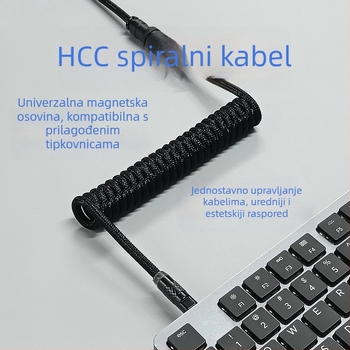 8K magnetski kabel za mehaničku tipkovnicu s avionskim konektorom, prilagođeni USB gaming kabel