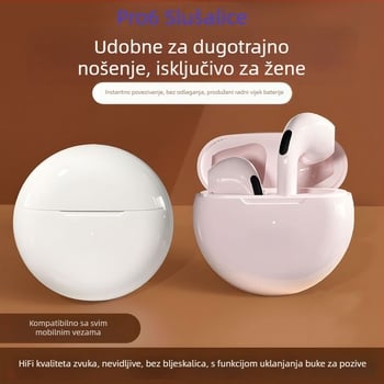 Pro6 Bežične Bluetooth slušalice – in-ear stereo, dahajući svjetlosni efekt, Bluetooth 5.0, domet 5 m, trajanje baterije do 4 h