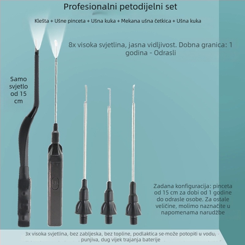 Svetleći alat za čišćenje uha — profesionalni alat, branda Excellent Doctor