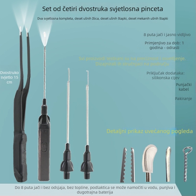 Svetleći alat za čišćenje uha — profesionalni alat, branda Excellent Doctor