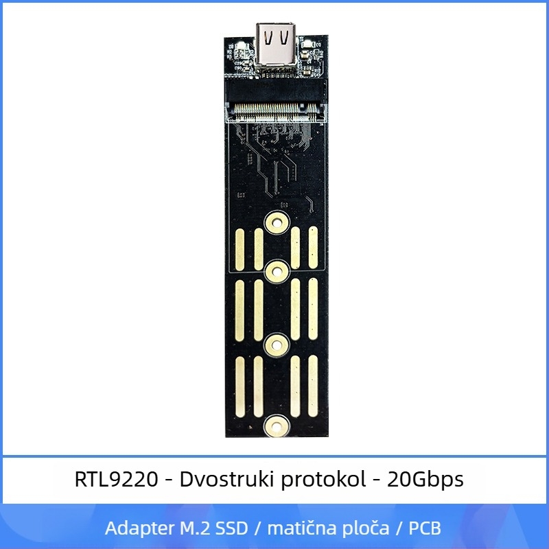 Vanjska kućišta M.2 NVMe za USB 3.1 Type-C i PCIe NGFF adapter, kompatibilan NVMe/NGFF, podržava do 8TB, brzina prijenosa do 20Gbps
