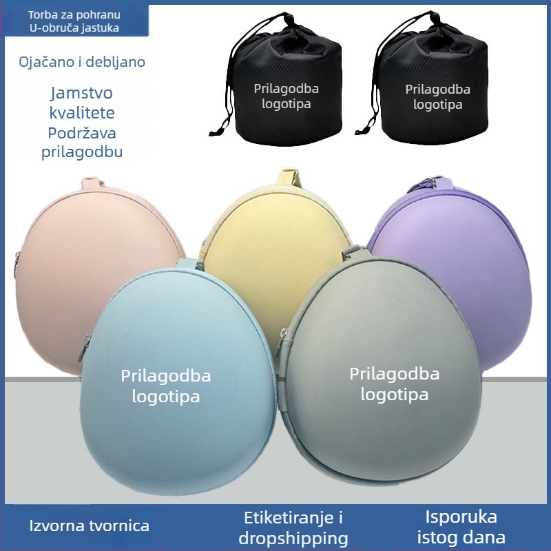 Putni jastuk u obliku U za vrat s memory foam punjenjem, navlaka od Ice Silk, moderni minimalistički stil, pogodan za djecu i odrasle