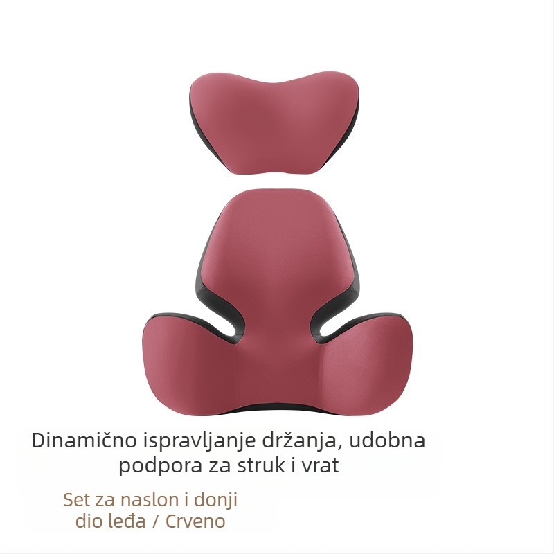 Auto jastuk za glavu i lumbalni jastuk za vožnju, podrška vrata, punilo od memorijske pamucne, vanjski materijal najlon-spandeks, univerzalna prilagodba za sve sezone