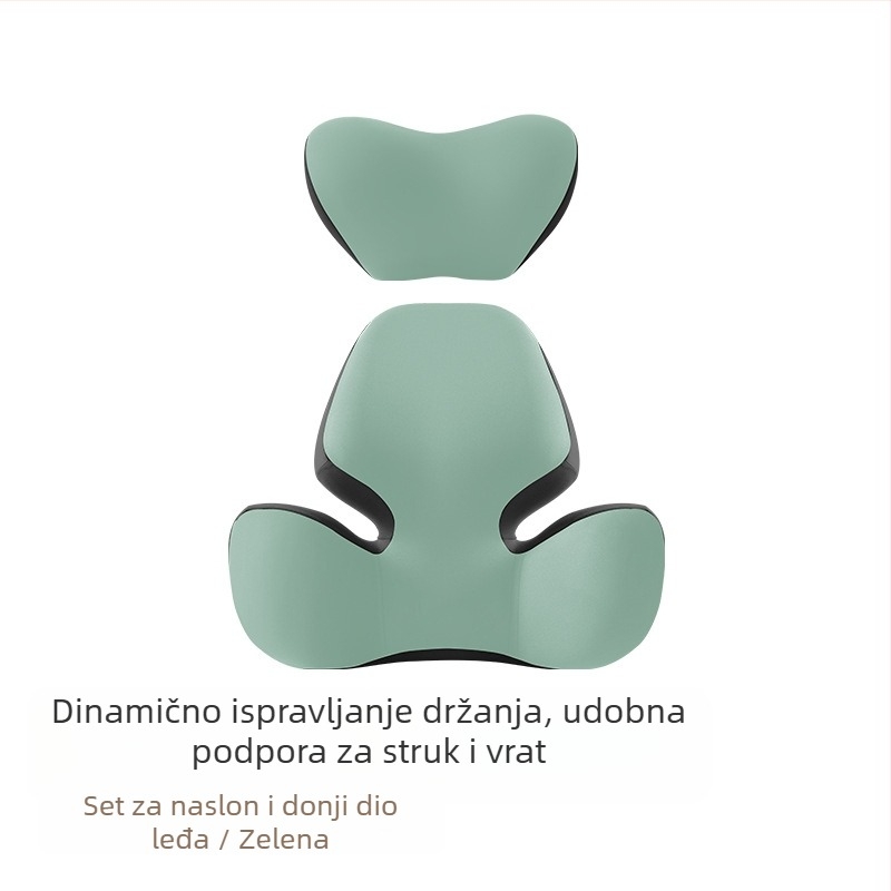 Auto jastuk za glavu i lumbalni jastuk za vožnju, podrška vrata, punilo od memorijske pamucne, vanjski materijal najlon-spandeks, univerzalna prilagodba za sve sezone