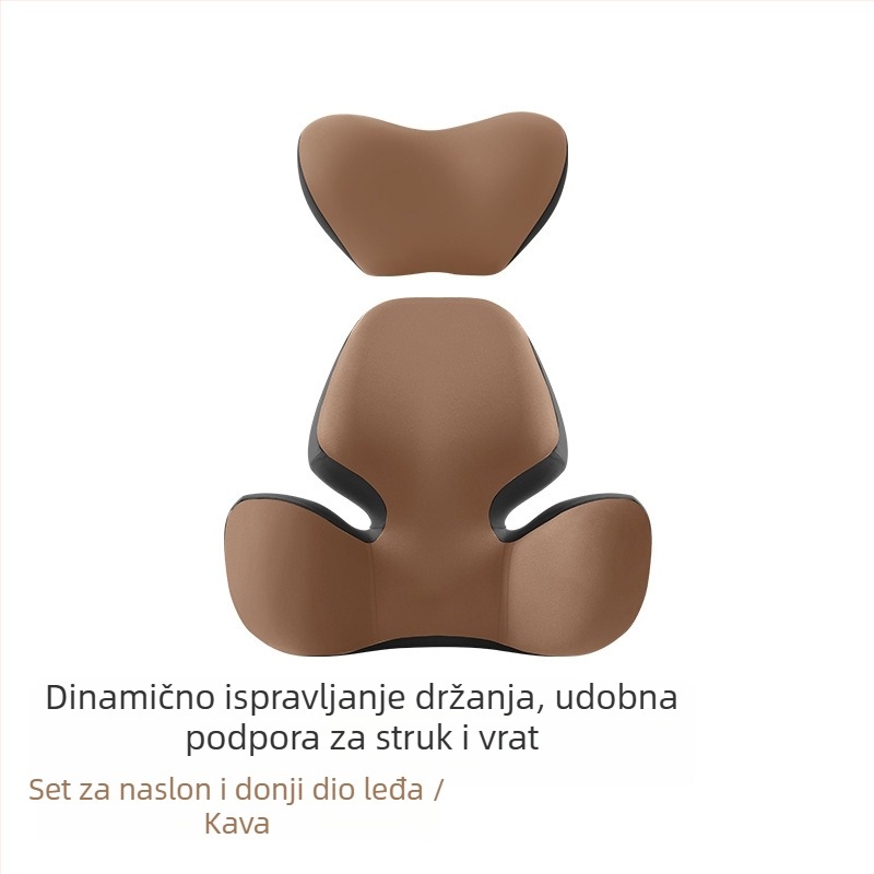 Auto jastuk za glavu i lumbalni jastuk za vožnju, podrška vrata, punilo od memorijske pamucne, vanjski materijal najlon-spandeks, univerzalna prilagodba za sve sezone