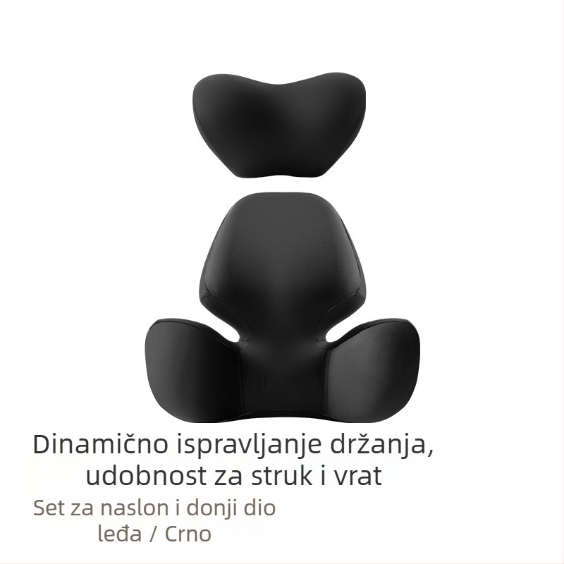 Auto jastuk za glavu i lumbalni jastuk za vožnju, podrška vrata, punilo od memorijske pamucne, vanjski materijal najlon-spandeks, univerzalna prilagodba za sve sezone