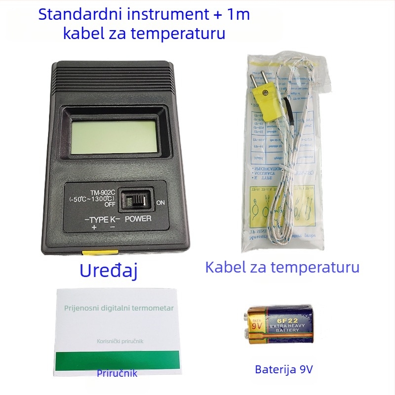 YD1310 digitalni termometar - industrijski elektronički termometar s NR sondom, raspon 0–1300°C, rezolucija 0.5°C, točnost Klase 1.0