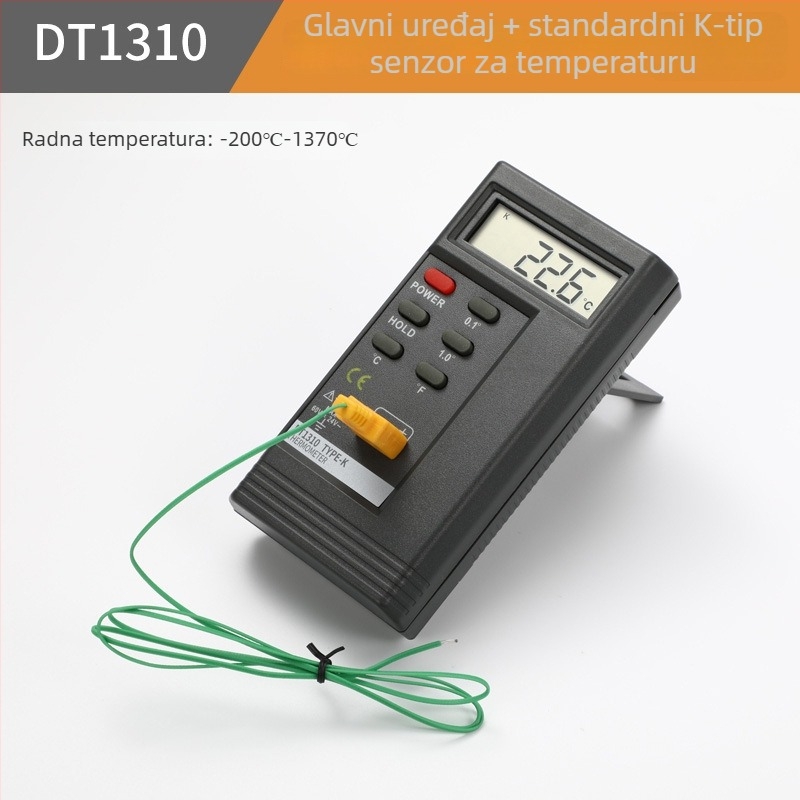 YD1310 digitalni termometar - industrijski elektronički termometar s NR sondom, raspon 0–1300°C, rezolucija 0.5°C, točnost Klase 1.0