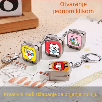 Prijenosni sklopivi kliješt nokta s otvaranjem jednim klikom – privjesak za ključeve s motivom mačke