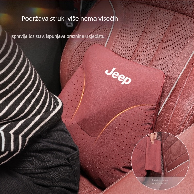 Jastuk za naslon glave i lumbalni jastuk za Jeep Wrangler, Compass, Liberty, Cherokee – za sve sezone, jednostavan stil