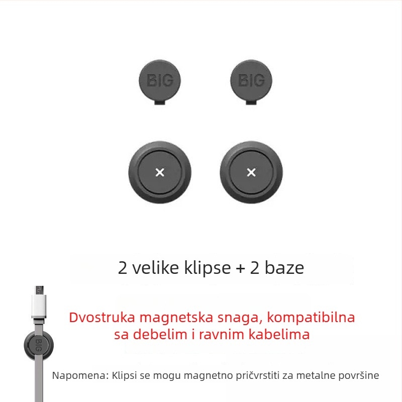 Magnetski navijač za kablove i stolni organizator za Android punjače