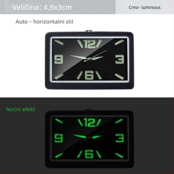 Kvadratni auto sat, tijelo od legure, podesivi kut, mjerač temperature vode za auto, podrijetlo: Dongguan