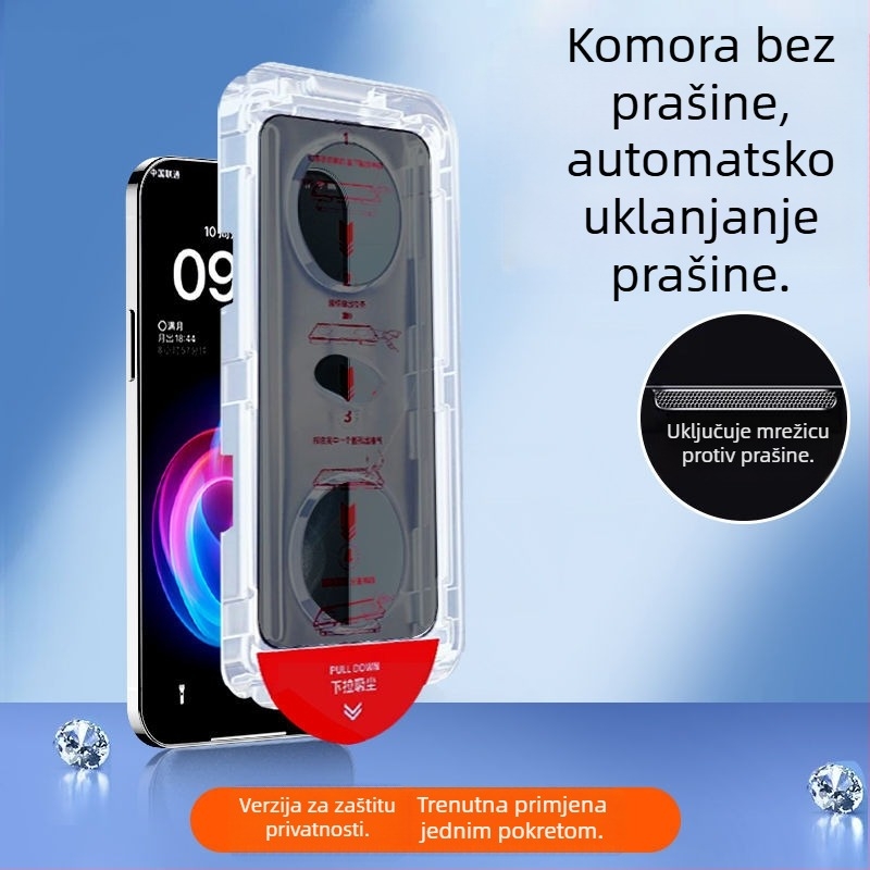 Staklena zaštita zaslona od kaljenog stakla s zaštitom privatnosti za iPhone, potpuno pokrivanje