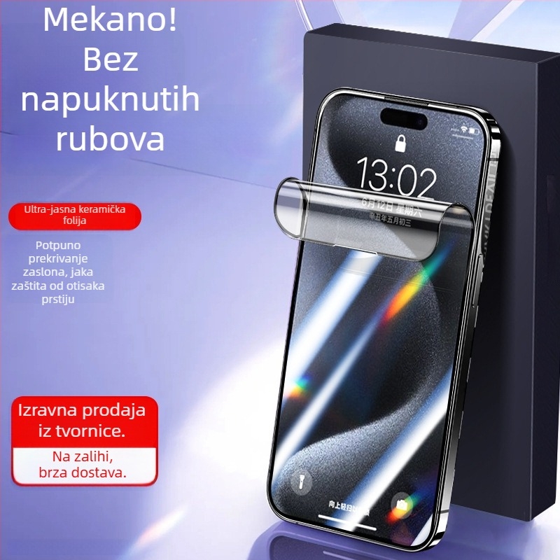 Staklena zaštita zaslona od kaljenog stakla s zaštitom privatnosti za iPhone, potpuno pokrivanje