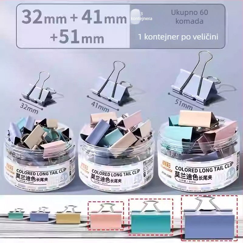 Metalni klip za dokumente s dizajnom dovetail, model Dovetail clip, serija višenamjenskih klipova