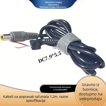 Kabel za napajanje prijenosnika – kompatibilan s Lenovo kvadratnim portom, zamjenski HP kabel, DC priključak, Samsung i Asus prijenosna računala