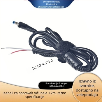 Kabel za napajanje prijenosnika – kompatibilan s Lenovo kvadratnim portom, zamjenski HP kabel, DC priključak, Samsung i Asus prijenosna računala